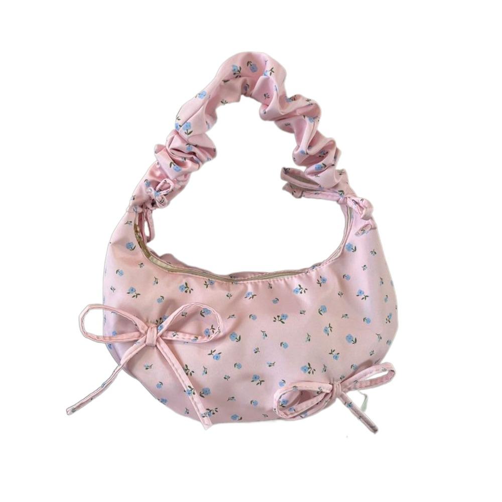 

Воланы Цветочный Плиссированный Бант Сумка подмышку Большая Вместимость Сумка-тоут Повседневные Сумки через плечо Путешествия розовый