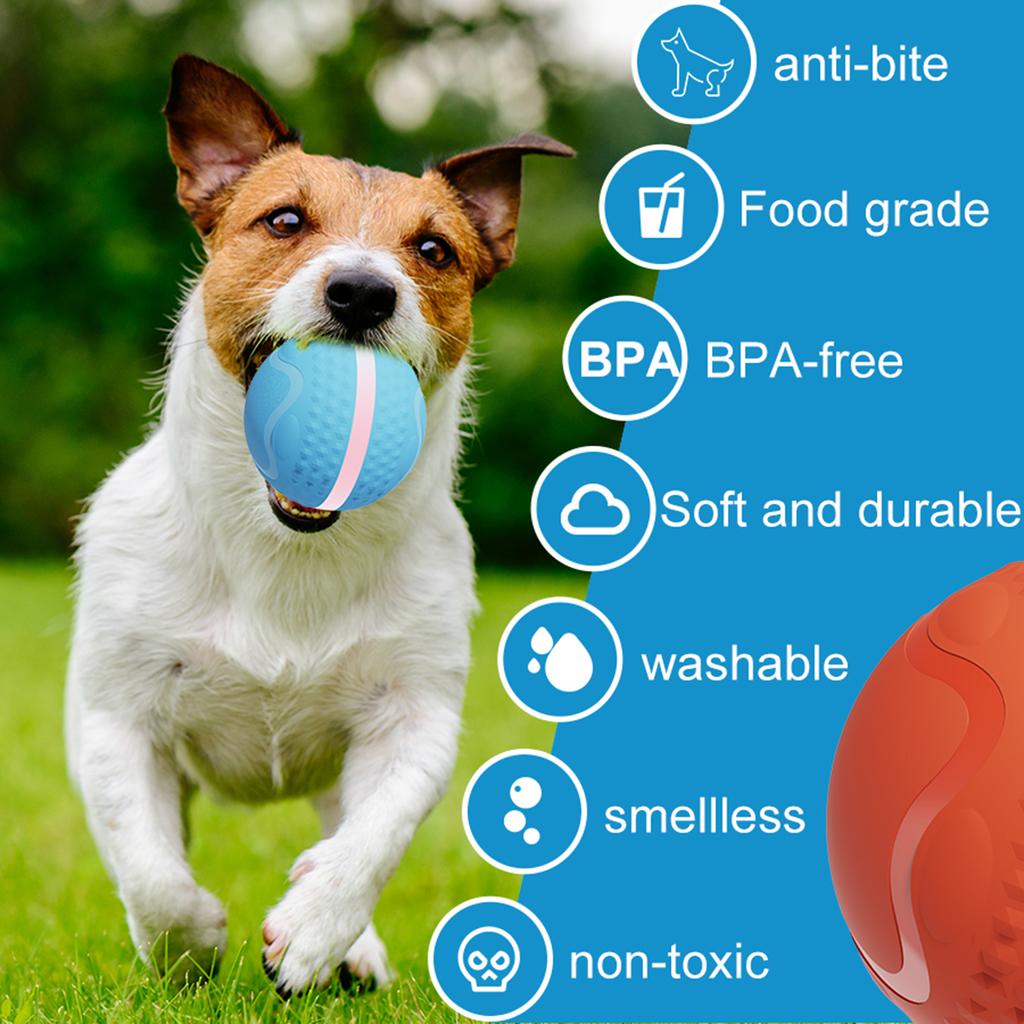 Bewegungsaktivierte Hund Smart Interaktives Hundespielzeug mit LED-Leuchten Automatisches Rollen Spielzeug für kleine bis mittlere Hunde USB-wiederaufladbar