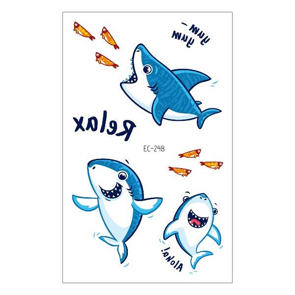 Waterproof Children's Pirate Shark Tattoo Stickers - Birthday Party & Cartoon Design