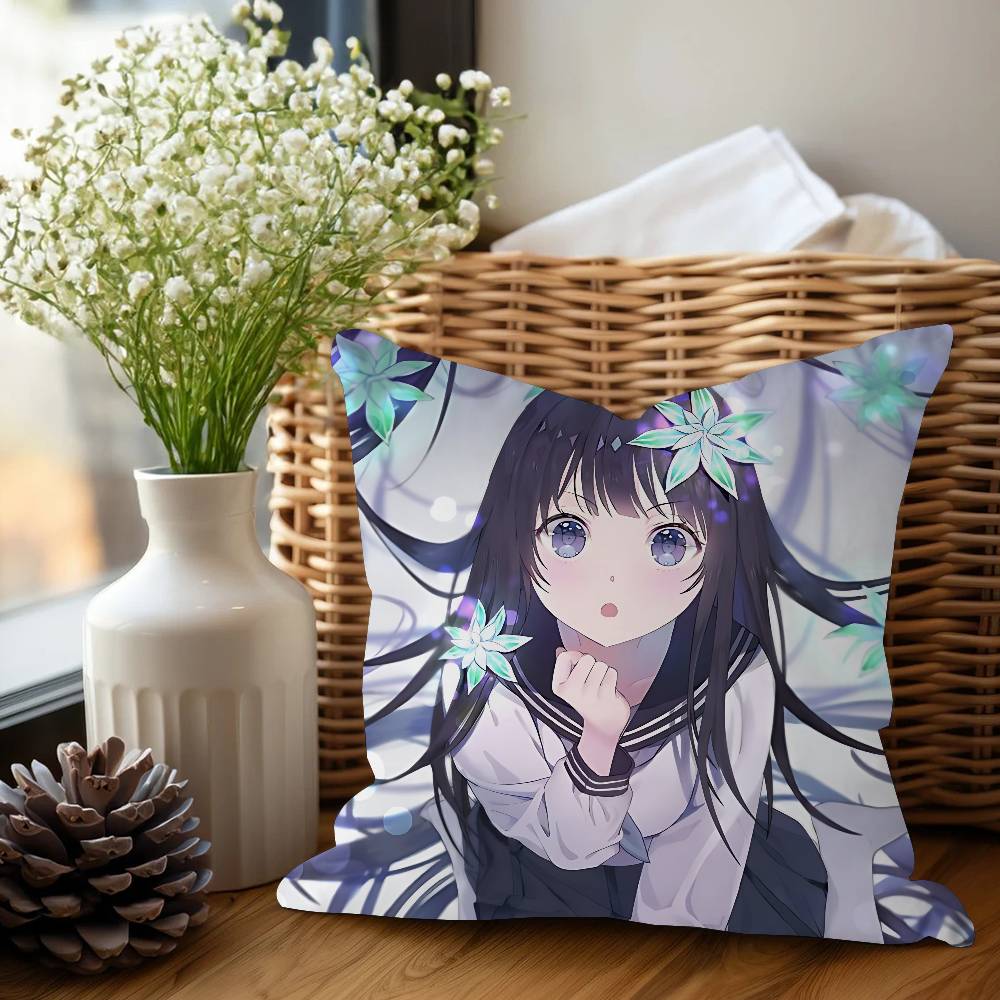 Chitanda Eru Anime Pillow Cushion Cover Pillowcase Living Room Sofa Home Decor Customized