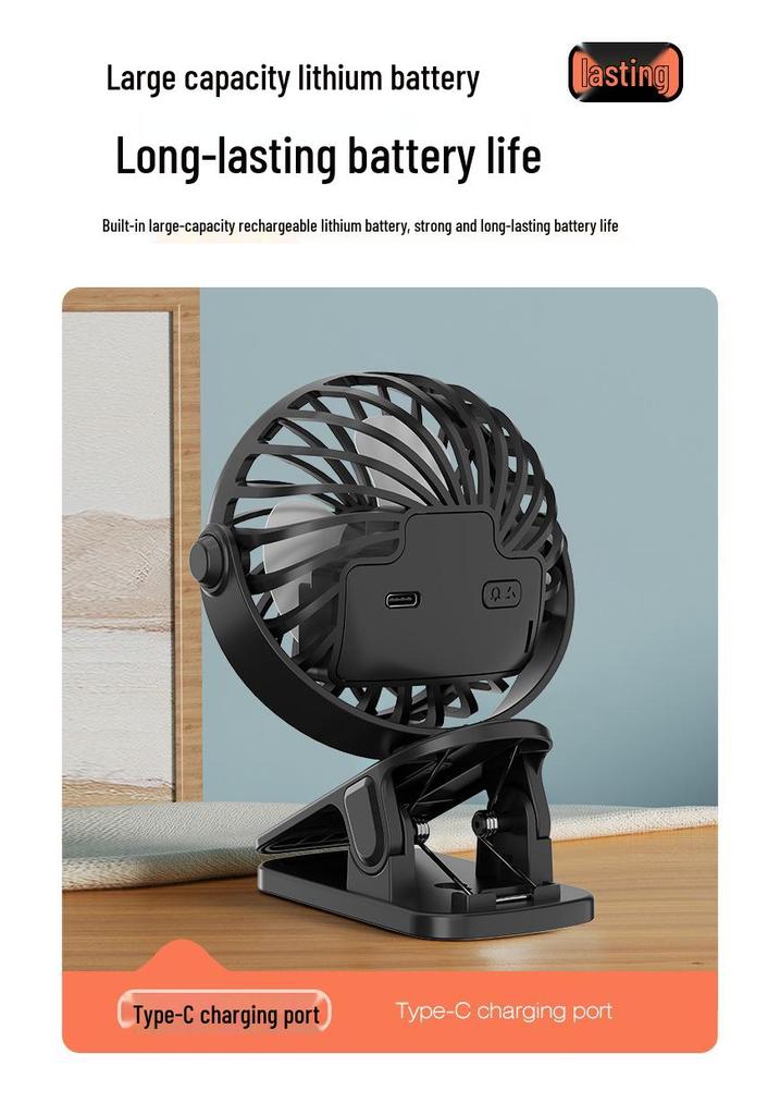 USB Rechargeable Mini Stroller Clip Fan: Portable Outdoor Fan
