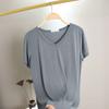 Damen V-Ausschnitt Kurzarm T-Shirt Lockerer Schnitt Pendler Freizeit Oberteil Einfarbige Modal Knitterfest Basis Layering T-Shirt Für Frühling Sommer Tägliche Kleidung