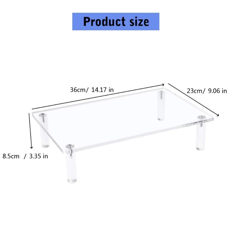 Laptop Computer Support Rack Space Saving Monitor Risers Transparent Clear Acrylic Printer Stand for Home and Office