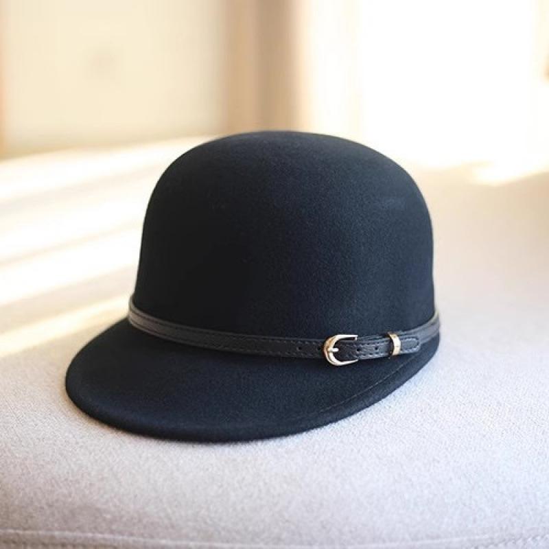 Versatile autumn and winter travel woolen baseball cap peaked cap young women's leisure dome flat brim sunshade shopping