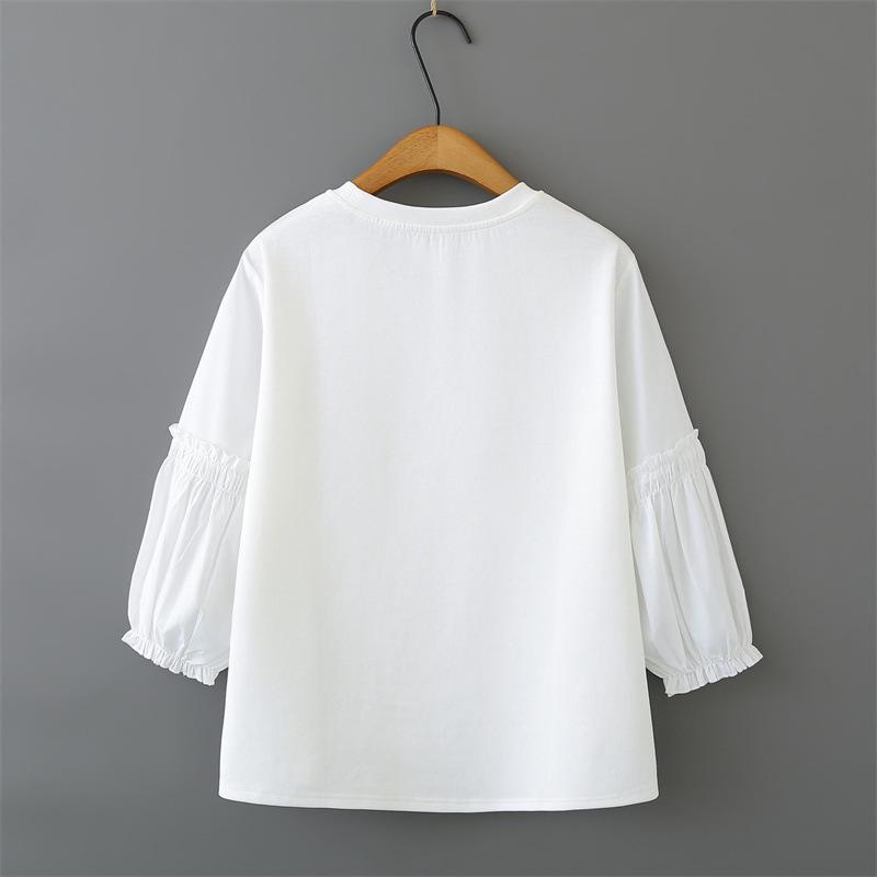 2026 Spring/Summer Plus Size European & Korean Style Tulip Sleeve T-shirt - Versatile Fat Girl Top