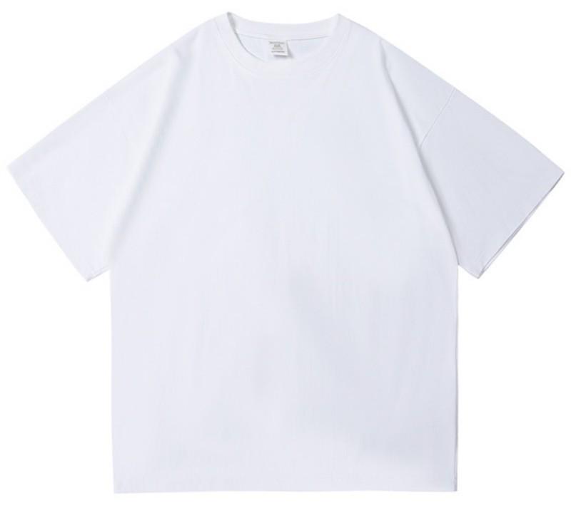 300 г Тяжелая Свежий Мятно-зеленый Однотонный Круглый вырез Короткий рукав Свободная футболка Унисекс XL (recommended 160-180 catties)