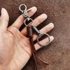 Vintage Genuine Leather Keychain Cowhide Car Keychian Cowhide Tassel Key Chain Keys Organizer