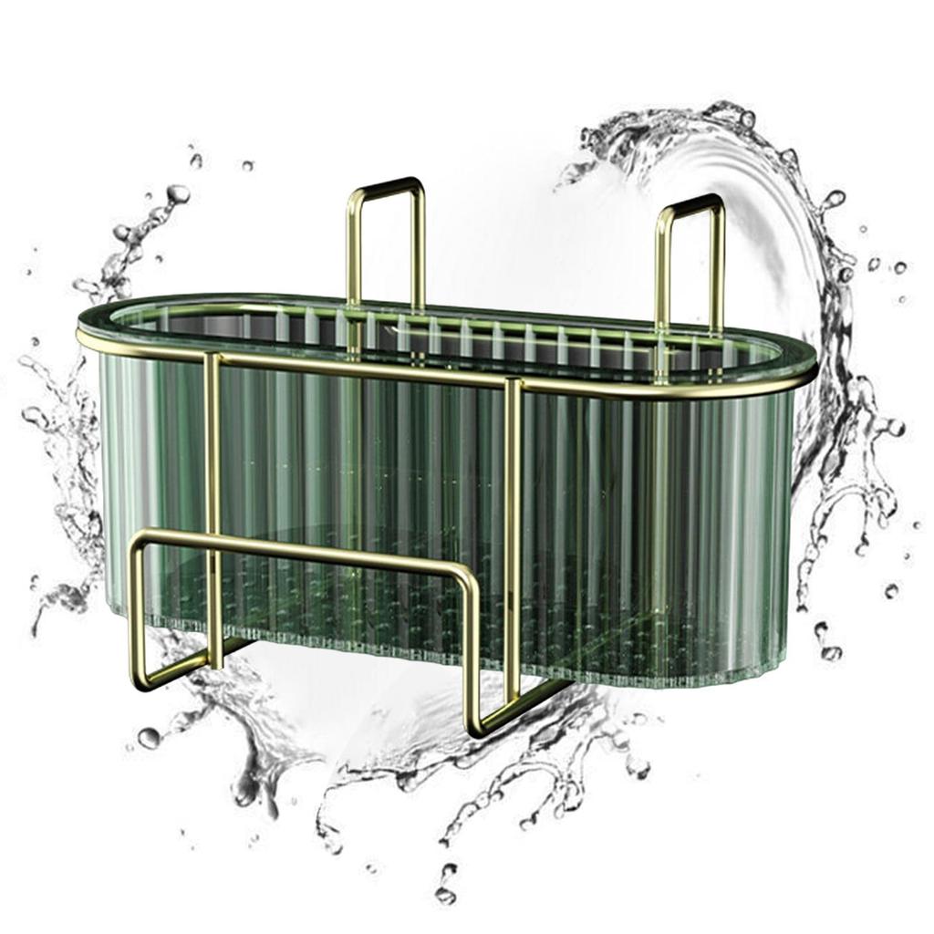 Sink Drain Dish Rack Storage Holder Over Organizer , Aureate dark green