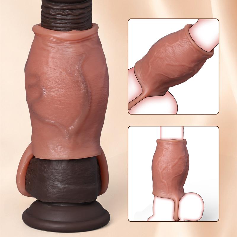 Verdicken Cock Sleeve Lock Sperma Penisring Erwachsene Männer Sexspielzeug Vergrößert Weiches Silikon Dildo Penis Hülse Vergrößerung Sexspielzeug Männlich