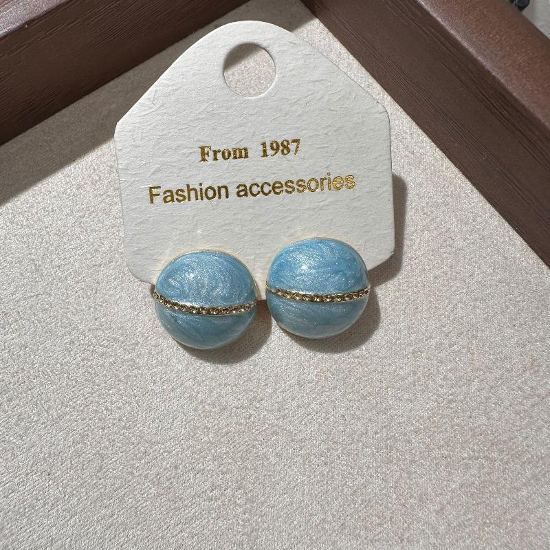 Fashion Texture Dripping Glaze Bean Earrings for Women Maillard Autumn and Winter Temperament Jewelry Gifts