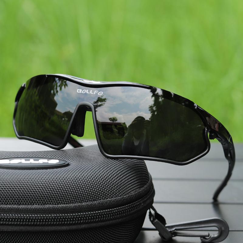 

Cycling glasses, bicycle and mountain bike goggles Sports sunglasses Golf glasses All black frame+Polarized