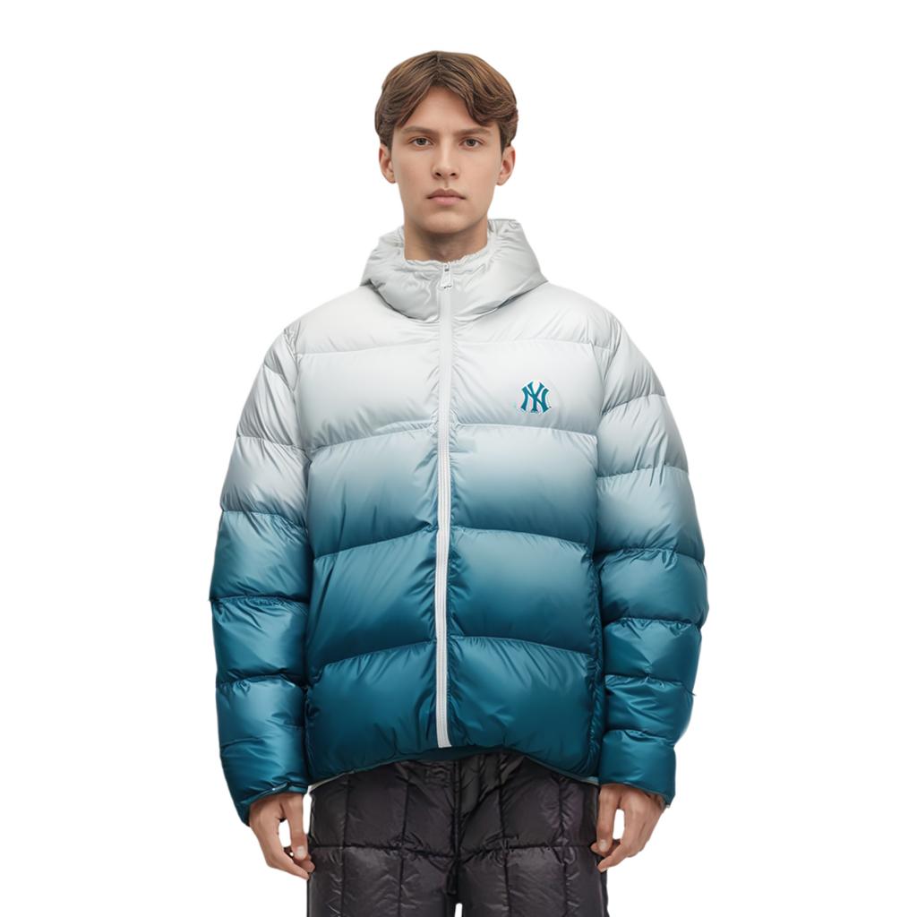 New Era Color Block Casual Hooded Zipper Down Jacket Unisex Jackets 13350918