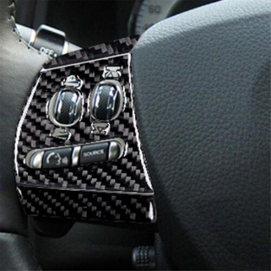 6Pcs For Jaguar XF 2009-2011 Carbon Fiber Interior Steeing Wheel Kit Cover Trim