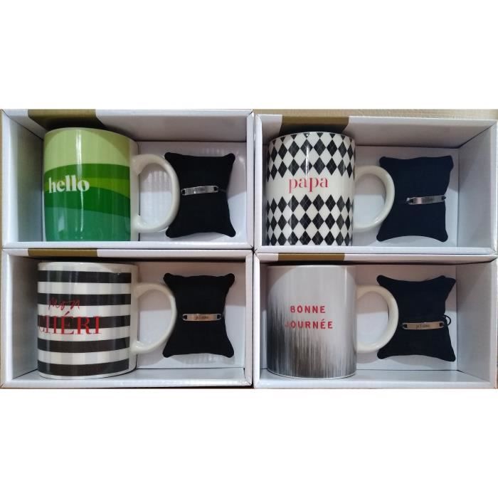 Mug - Aléatoire - 35cl - Bracelet 'Je t'aime' - Porcelaine - Compatible lave-vaisselle