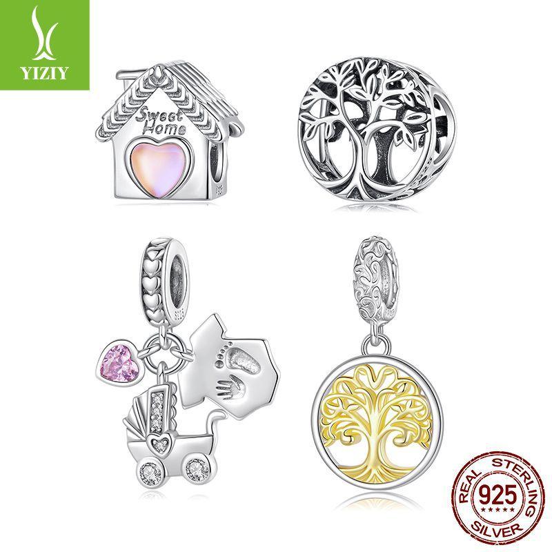 Warm Home Tree Of Life Diy Beaded Jewelry Accessories Love S925 Sterling Silver Lucky Pendant