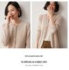 2024 Autumn/Winter Women's Cashmere Cardigan: Round Neck, Fashionable Base Layer, Casual Short Single-Breasted Jacket