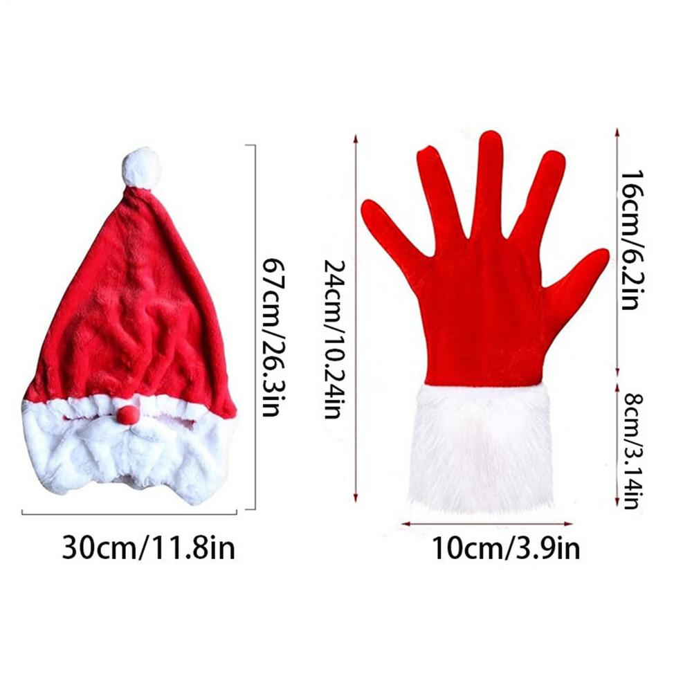 Santa Hat For Motorcycle Headgear Funny Santa Claus Plush Motorbike Headgear With Christmas Gloves Festive Hat Decoration AS SHOW