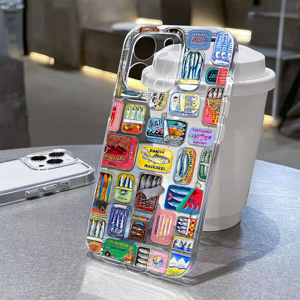 

Sardines Canned Phone Case For Xiaomi Redmi Note K60 15C 15 14 13 12 12C 11 10C 13C 10X A5 K50 Pro Plus Ultra 4G 5G Clear Cover Redmi K60 Ultra 5G