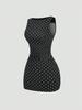 Elegant Sleeveless Polka Dot Dress with Pleated Waist for Women - Spring/Summer