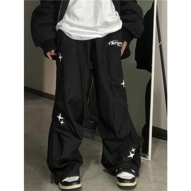 Harajuku Parachute Pants Women Oversized Cyber Y2k Hip Hop Wide Leg Cargo Trousers Baggy Black Joggers Korean Streetwear