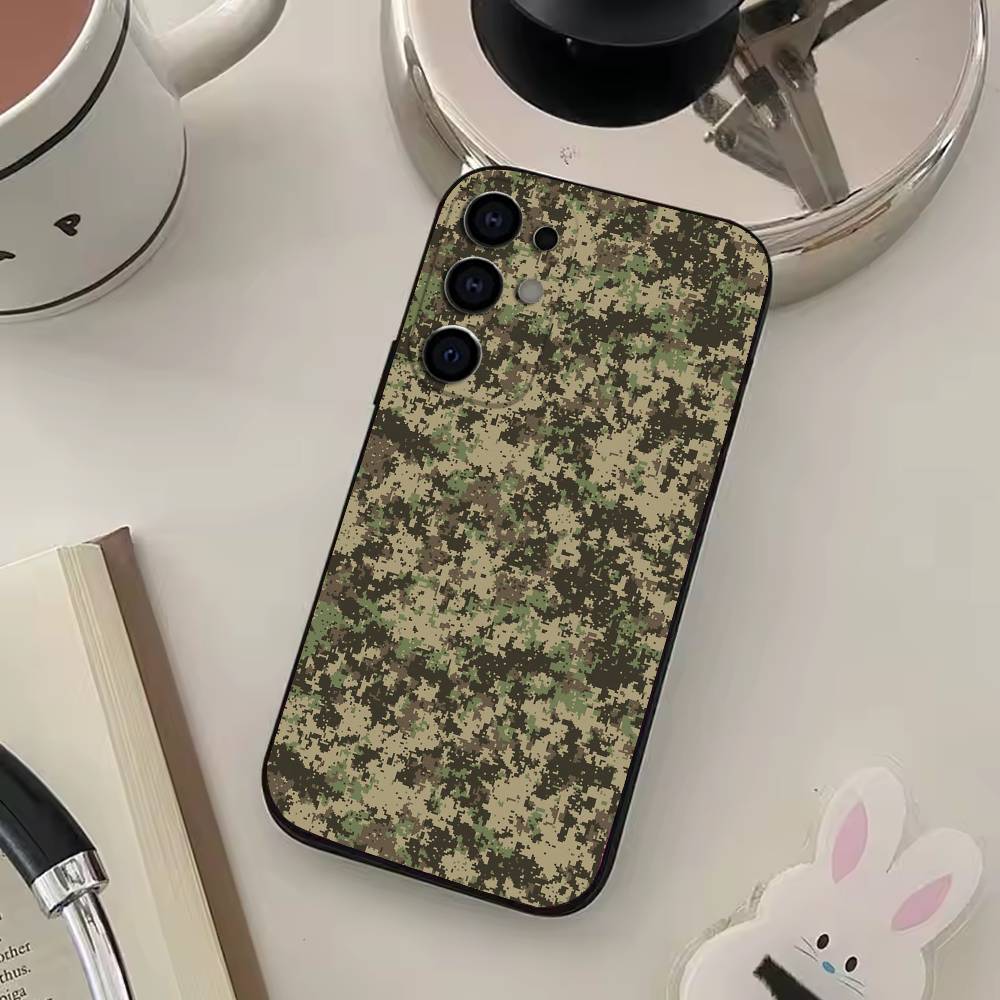 Camouflage Camo Phone Case For Samsung S25,S24,S21,S22,S23,S30,Ultra,S20,Plus,Fe,Lite,Soft Black Cover