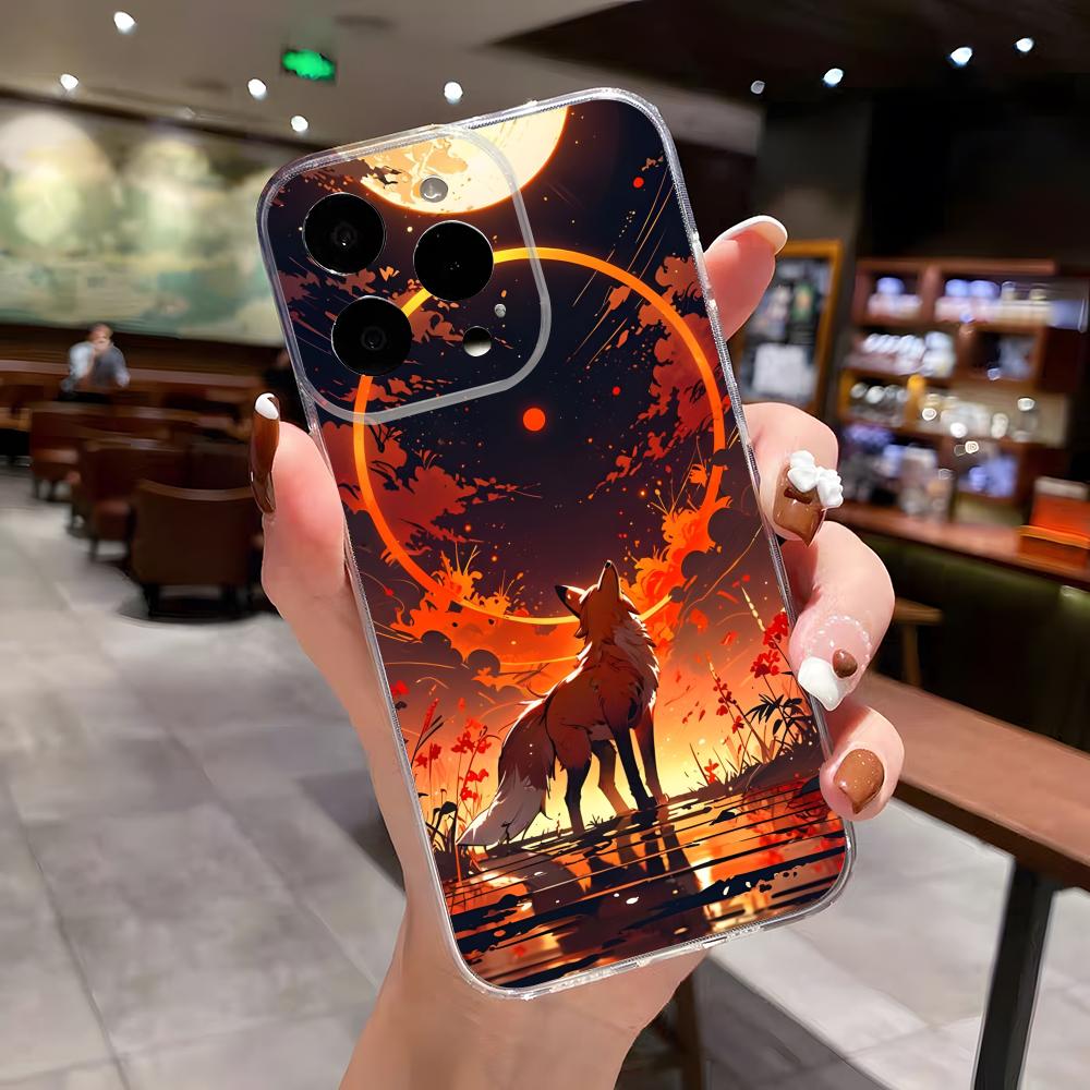 Leaves Fall Fox Halloween Phone Case For IPhone 17 Air 16 E 15 14 8 7 Plus 13 12 Mini 11 Pro Max Anti Transparent Drop Cover