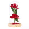 Two simulated roses glass cover ornament creative Valentine's Day Mother's Day gift eternal flower night light