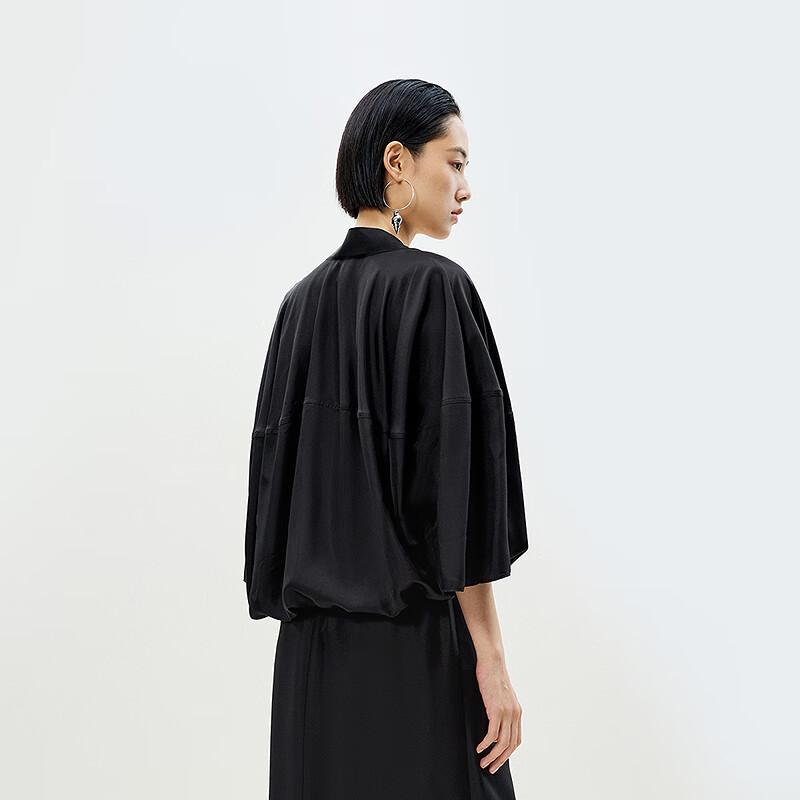 LESS 2025 Summer Mulberry Silk Loose Shirt
