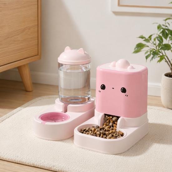 jijijing 2Pcs/Set Automatic Pet Feeders, Cat Food Feeder And Water Dispenser, Large Capacity Dispenser for Indoor Cats