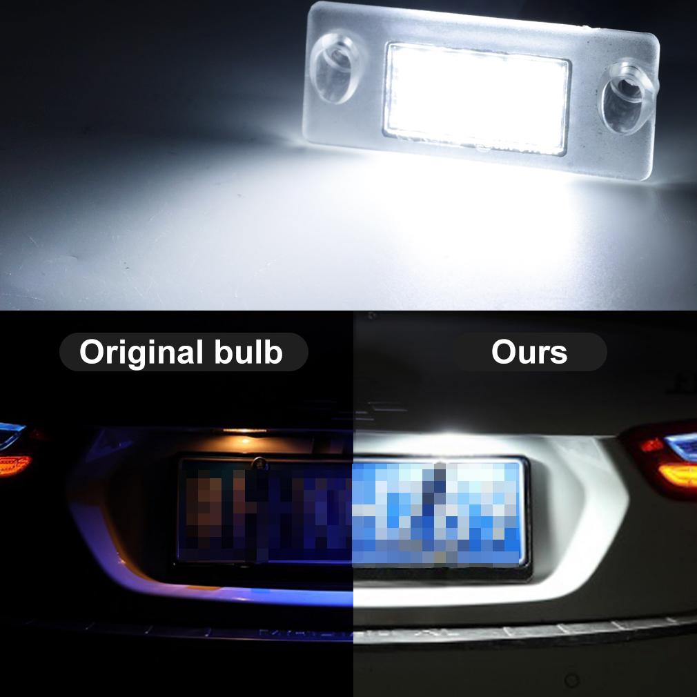 2Pcs 18SMD LED License Plate Lights For A3 8L A4 B5 95-01 S5 B5 S3/Sportback 97-03 A4/S4 Avant 95-99 Auto Number Plate Lamp 8D9943021