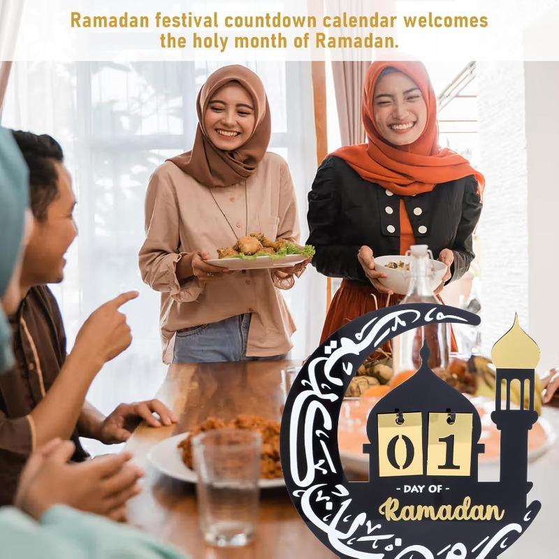 Eid Festival Castle Shaped Acrylic Countdown Calendar for Ramadan Celebration Middle Eastern Islamic Holiday Home Decor