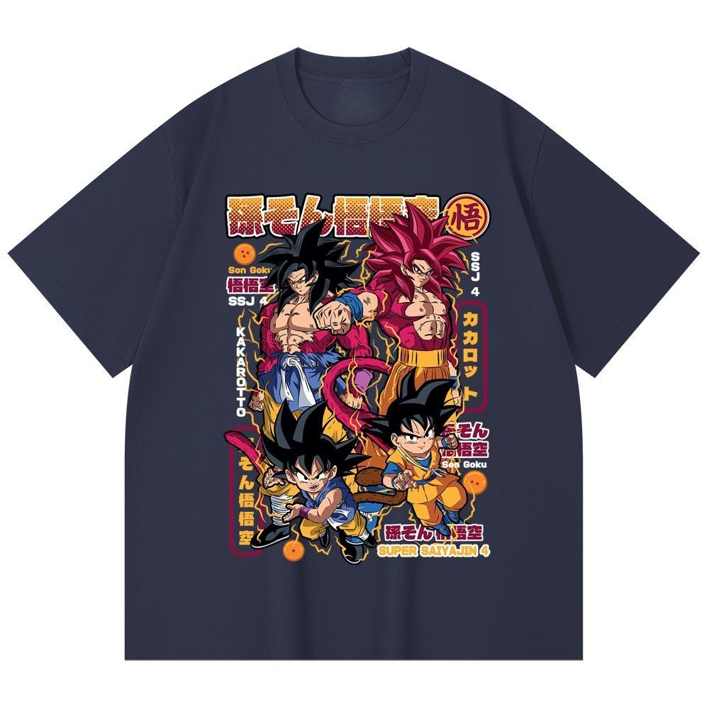 

2026 Summer Dragon Ball GT Goku All Forms Unisexs TShirt Super Saiyan Graphic Cotton Oversized Breathable Casual Short Sleeve Tee S