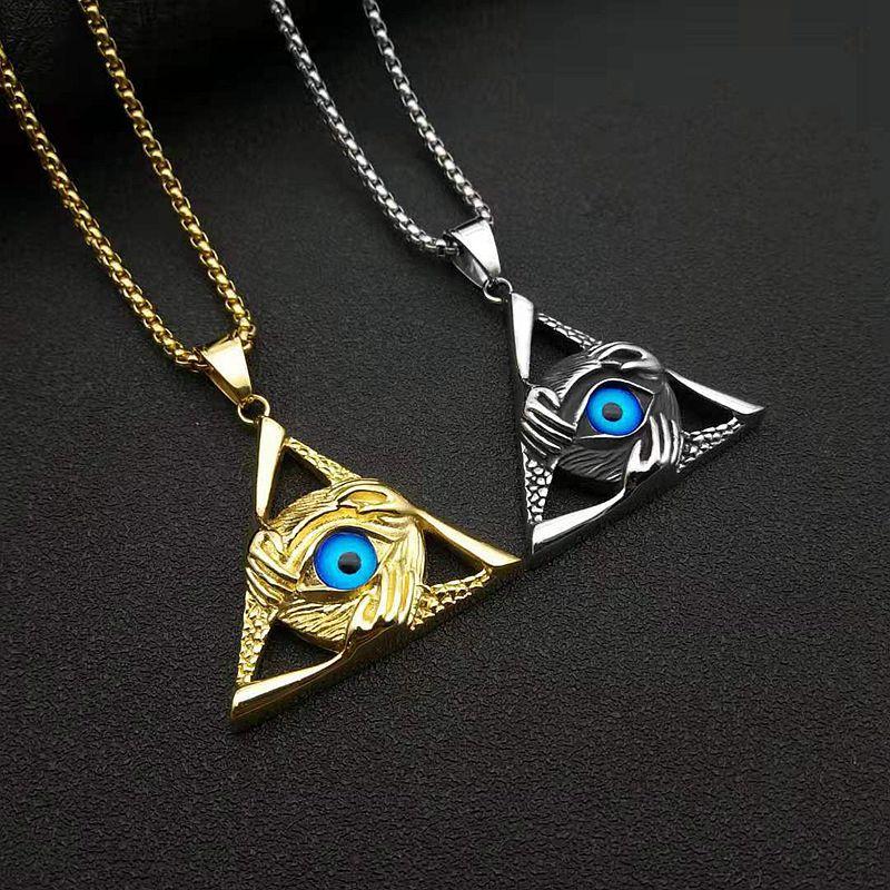 European and American Jewelry, Men's Necklace, Triangular Devil's Eye Pendant 2026.