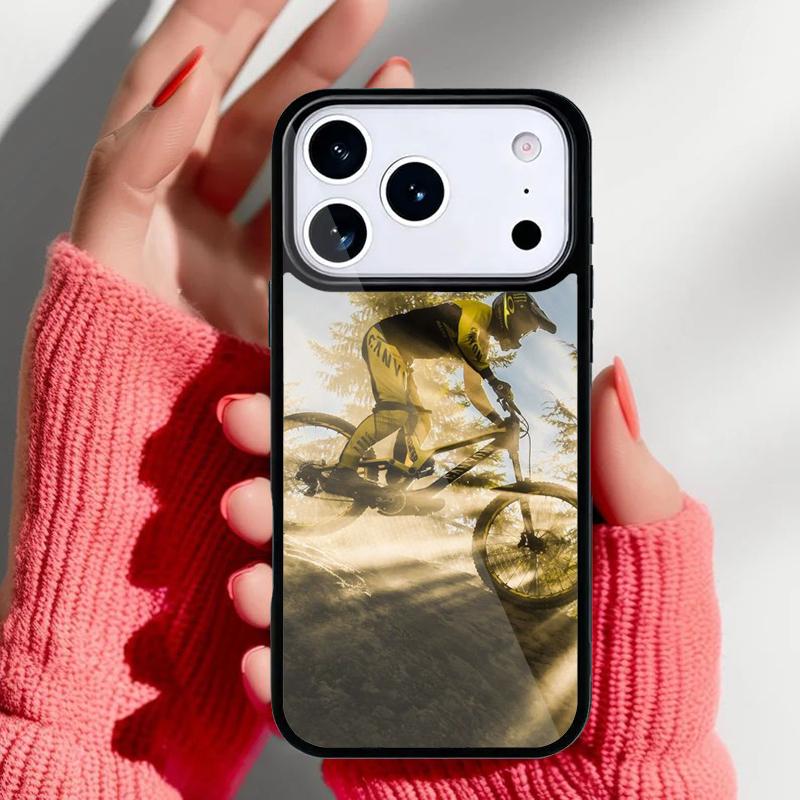 Sport Mountain Bike Cycling Art Phone Case for iPhone 17 Air 16e 15 14 13 Pro Max Back Cover for 12 11 Pro Coque