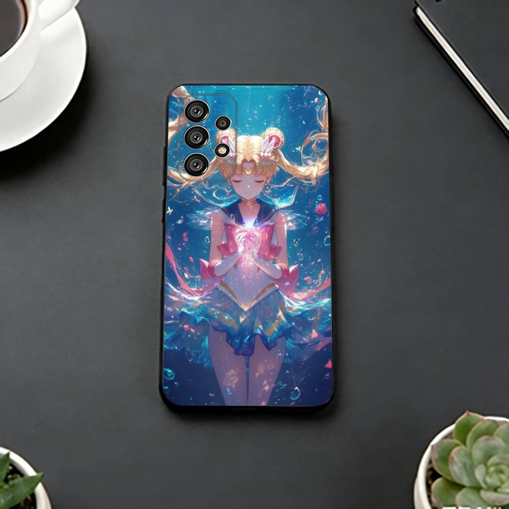 Custodia per Telefono Sailor Moon A-Anime per Samsung S25,S24,S21,S22,S23,S30,Ultra,S20,Plus,Fe,Lite,Note,10,Copertura Nera
