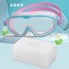 New high definition waterproof and anti-fog silicone swimming glasses earplugs integrated large frame