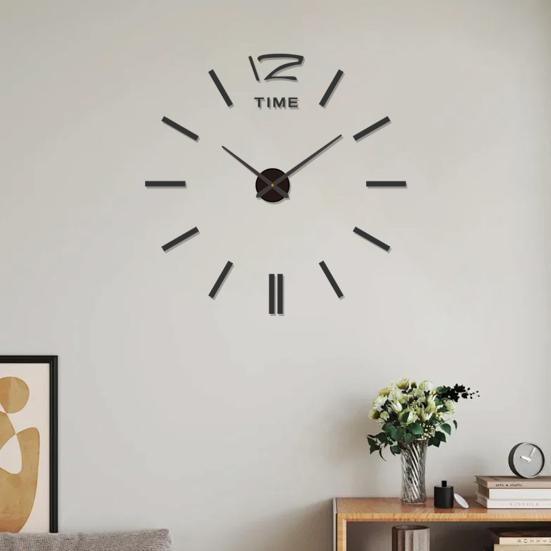 Wall Mount Clock Battery Powered 3D Digital Display Silent Sweep Movement Luminous Wall Clock for Living Room