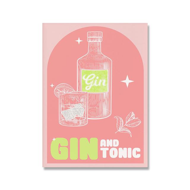 Wine Kitchen Poster Print Cocktail Liquor Drink Canvas Print Vintage Wall Art Painting Pictures Dining Room Restaurant Bar Decor