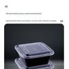 Disposable 1000ml Square Black Takeaway Meal Boxes