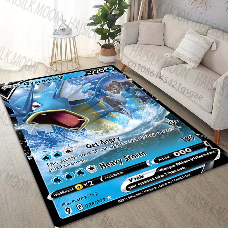 Japan Pokémon Gyarados Print Carpet for Living Room Bedroom Kid's Room Home Decor Area Rug Sofa Cloakroom Play Mat for Gifts