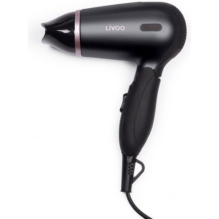 LIVOO DOS175 Travel Hair Dryer - 2 Speeds - Dual Voltage 120/230 Volts - Foldable Ergonomic Handle