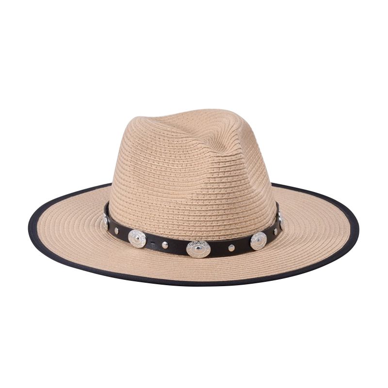 

Солнцезащитная соломенная шляпа с большими полями, дышащая тканая текстура, ковбойская шляпа