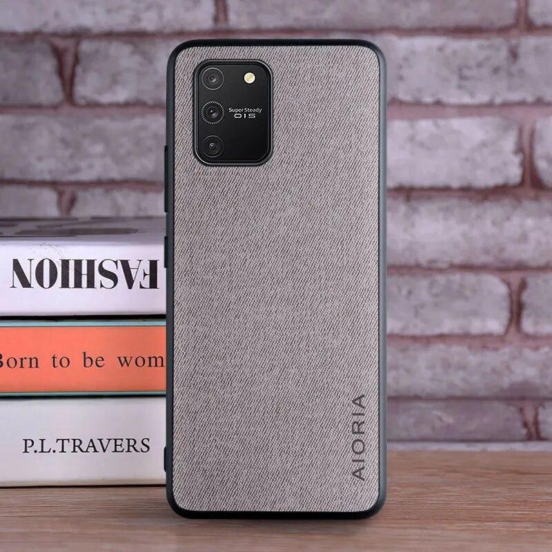 

Чехол для Samsung Galaxy S10 Lite, чехол, роскошный текстильный кожаный мягкий твердый чехол из ТПУ для samsung galaxy s10 lite, чехол S10 Lite светло-серый