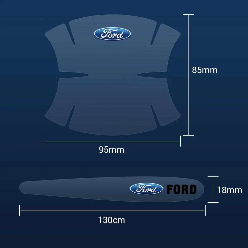 Car Sticker 2025 Hot 4/8Pcs PVC Car Door Bowl Handle Transparent Protector Film Sticker For Ford Focus Mondeo Escape Fiesta Ecos