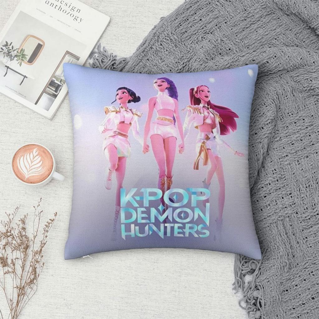 Kpop Demon Hunters Huntrix Printed Pillowcase Cushion Cover Pillow Covers Warm Home Decoration Square Multiple Sizes