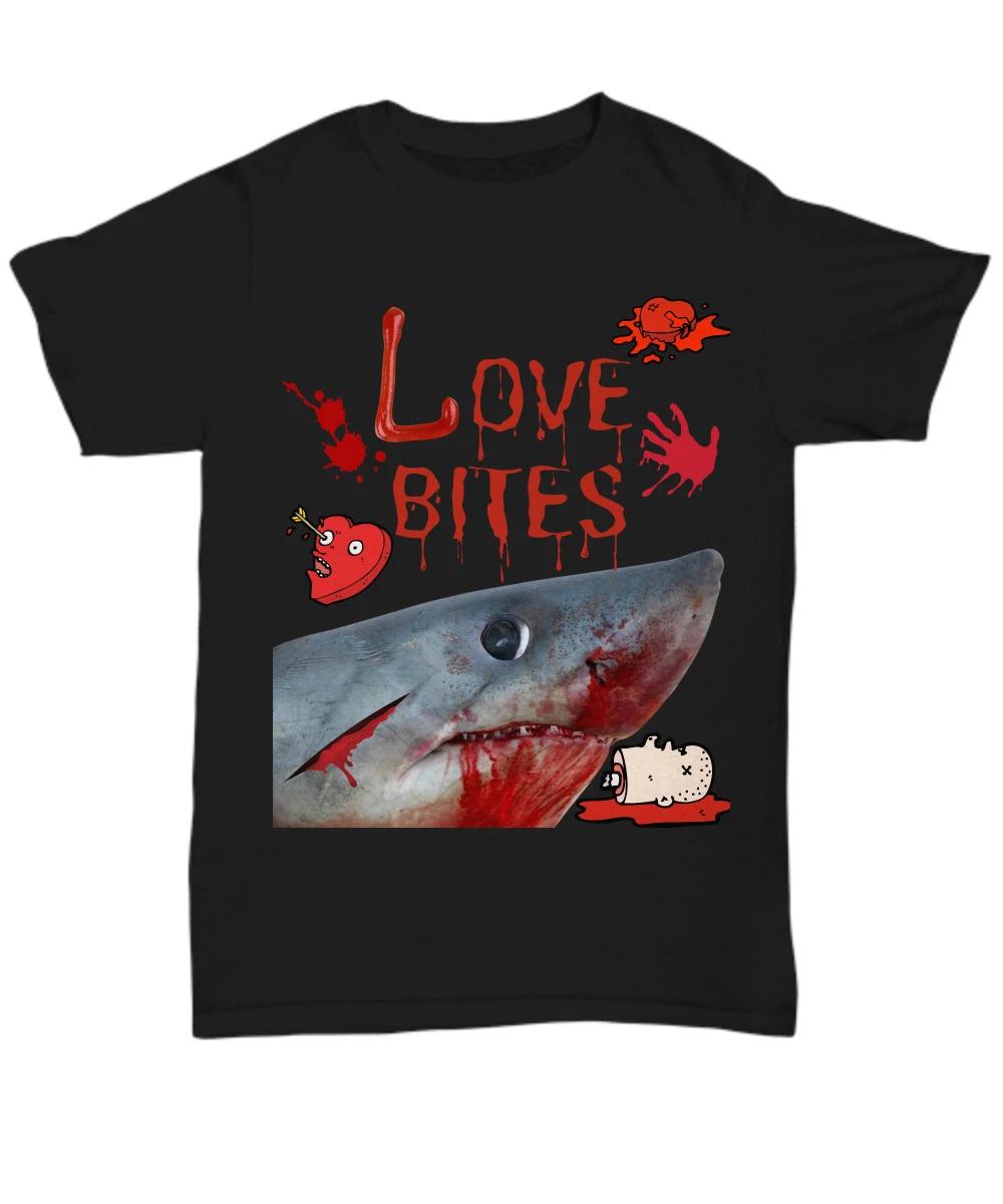 Love Bites, Funny Meme Shirt, Funny Shark Novelty Unisex, Premium, Youth T-Shirt 4XL