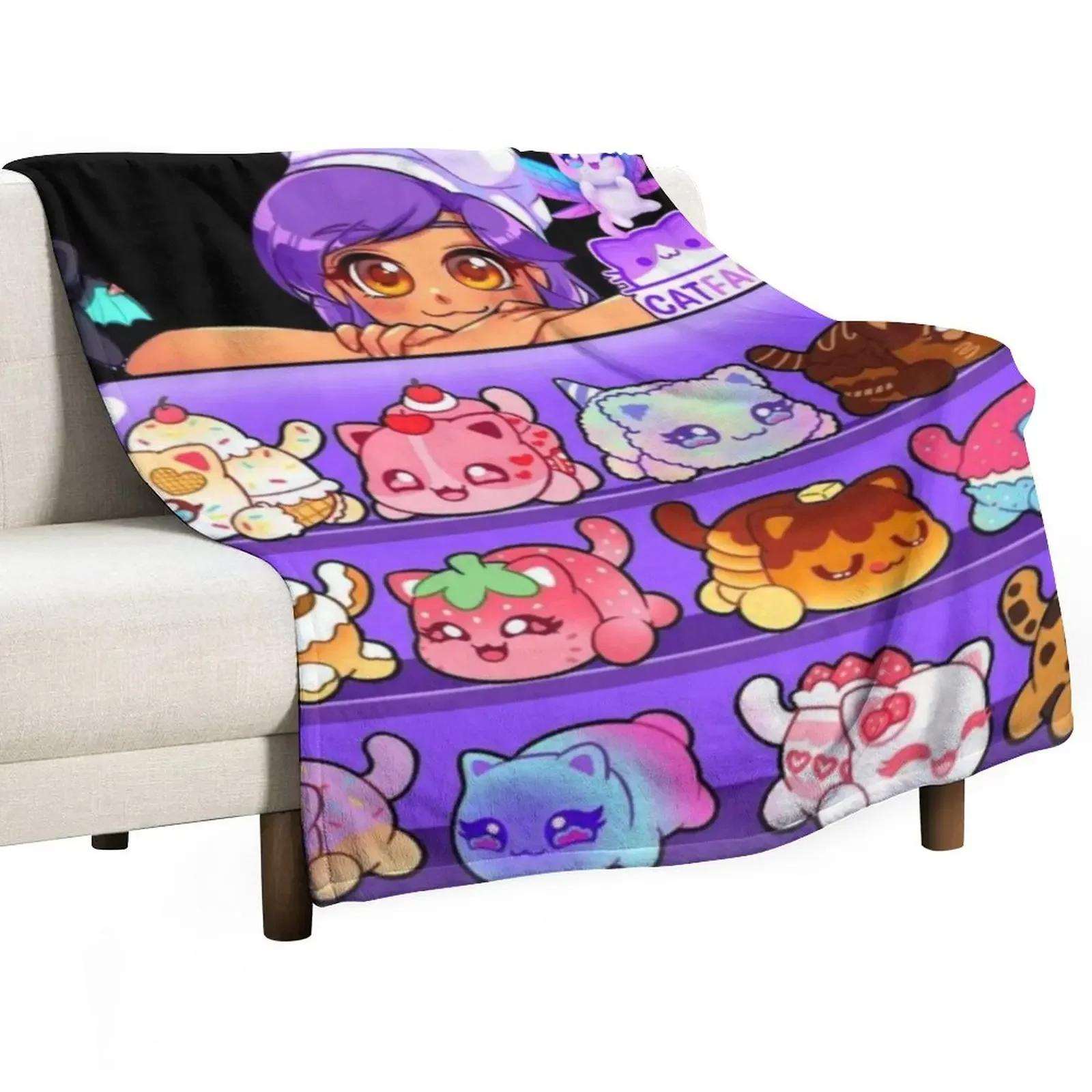 

Aphmau Meow Plushies Anime Cats Throw Blanket Fluffy Shaggy Blanket Flannels Blanket Tourist Blanket# 75X95CM серый