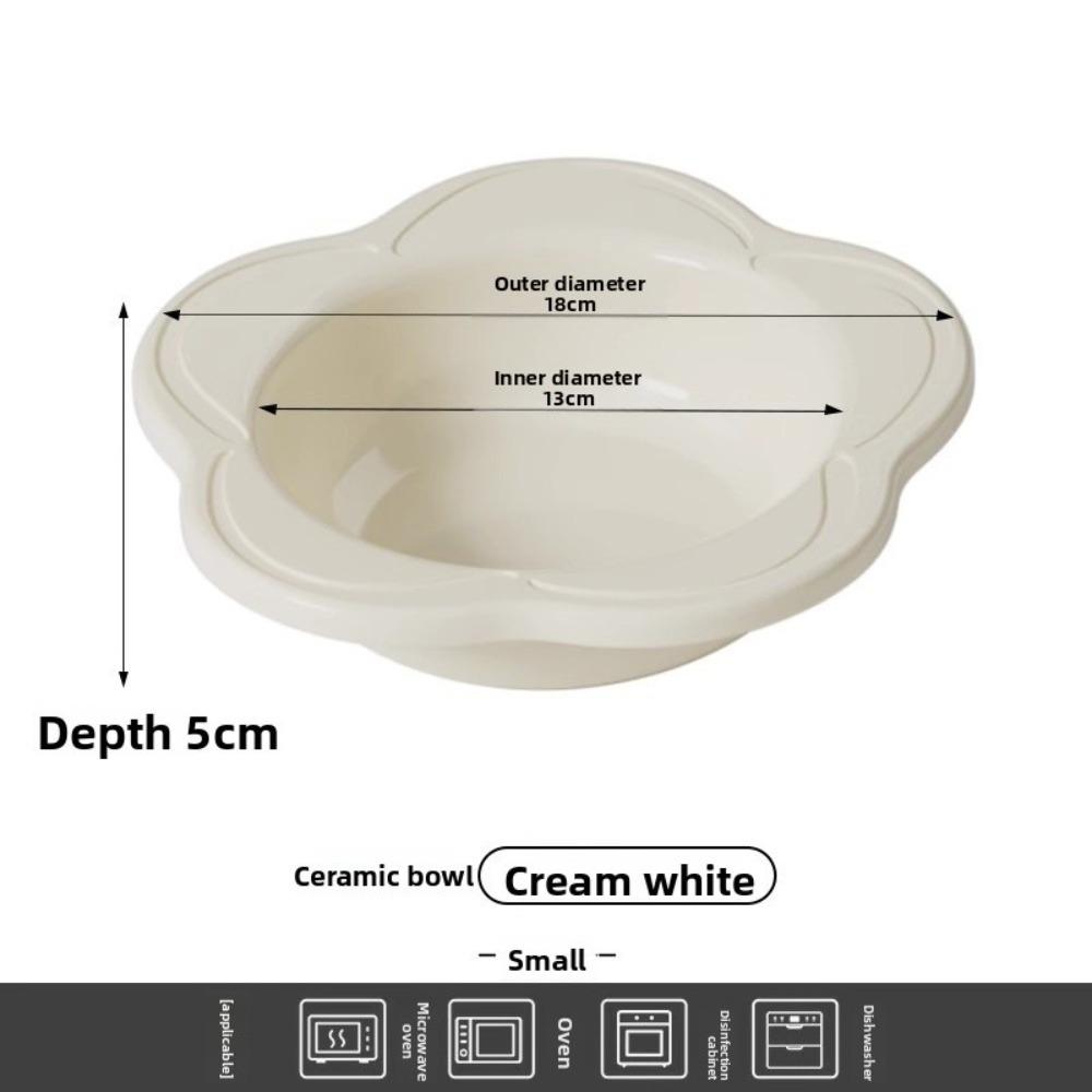 Large Capacity Ceramic Cat Bowl Flower Dog Bowls Durable Pet High Foot Bowl Pet Feeding