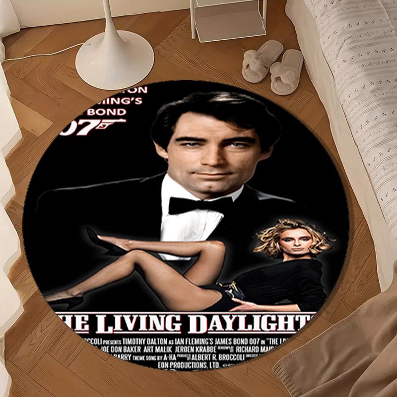 James Bond Movie Collage Round Mat, Anti-slip Circle Carpet Chair Rug For livingroom,Bedroom, Doormat Home Decor Gift Christmas Gifts