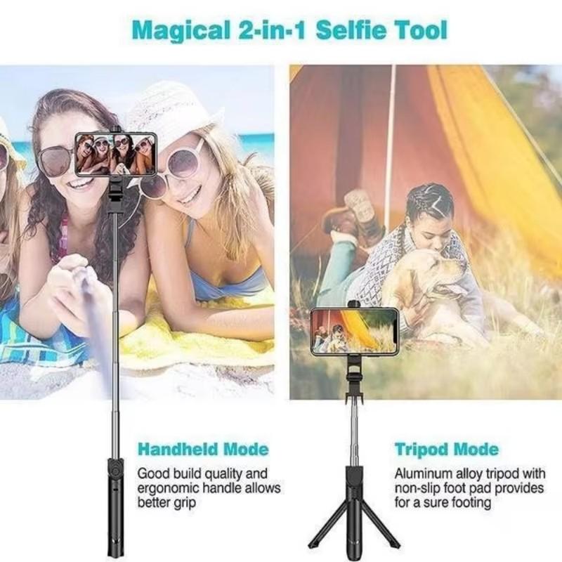 Wireless Selfie Stick Tripod Stand Bluetooth Remote Extendable Tripod for iPhone Android Mobile Phone Tiktok Live Streaming